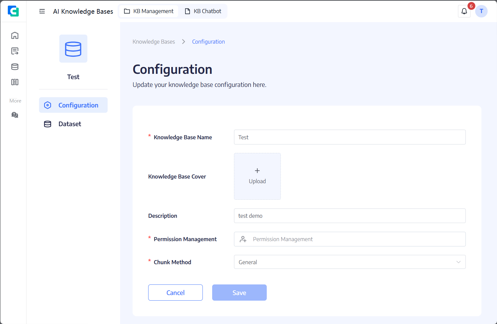 Knowledge base configuration