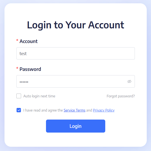 Sign-in page