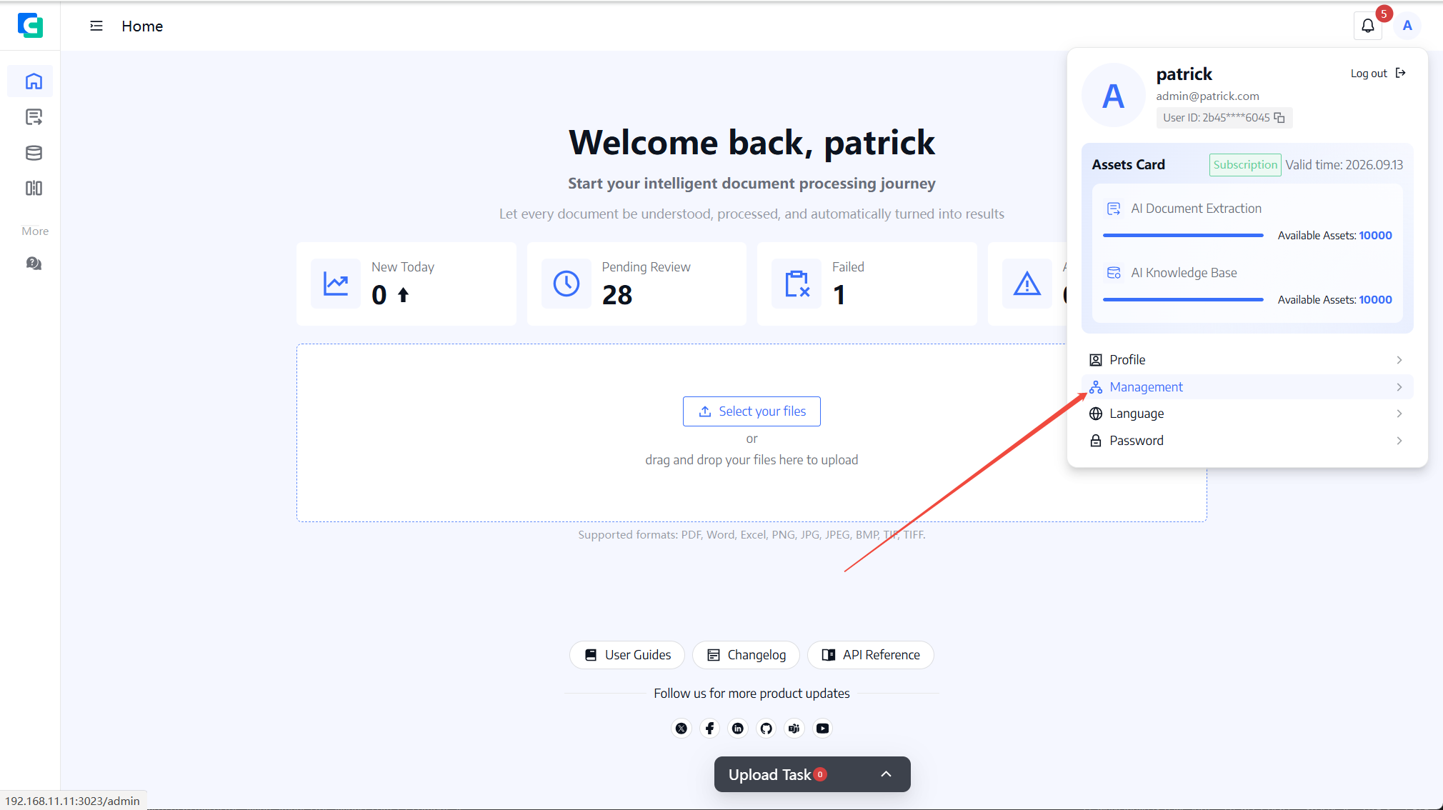Webhook page