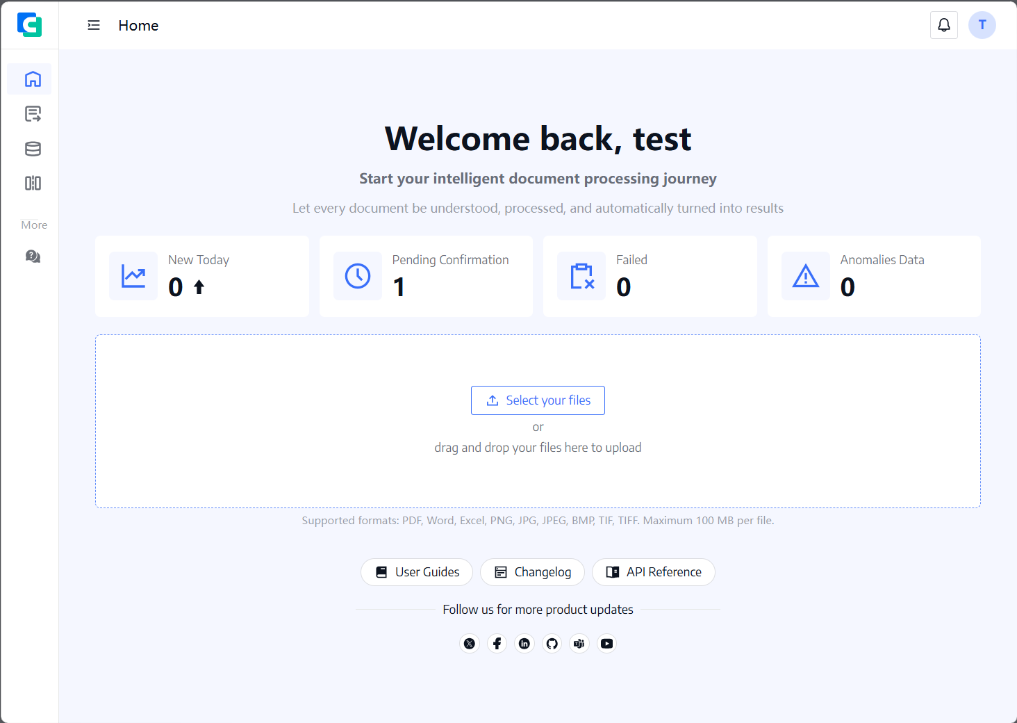 Home dashboard