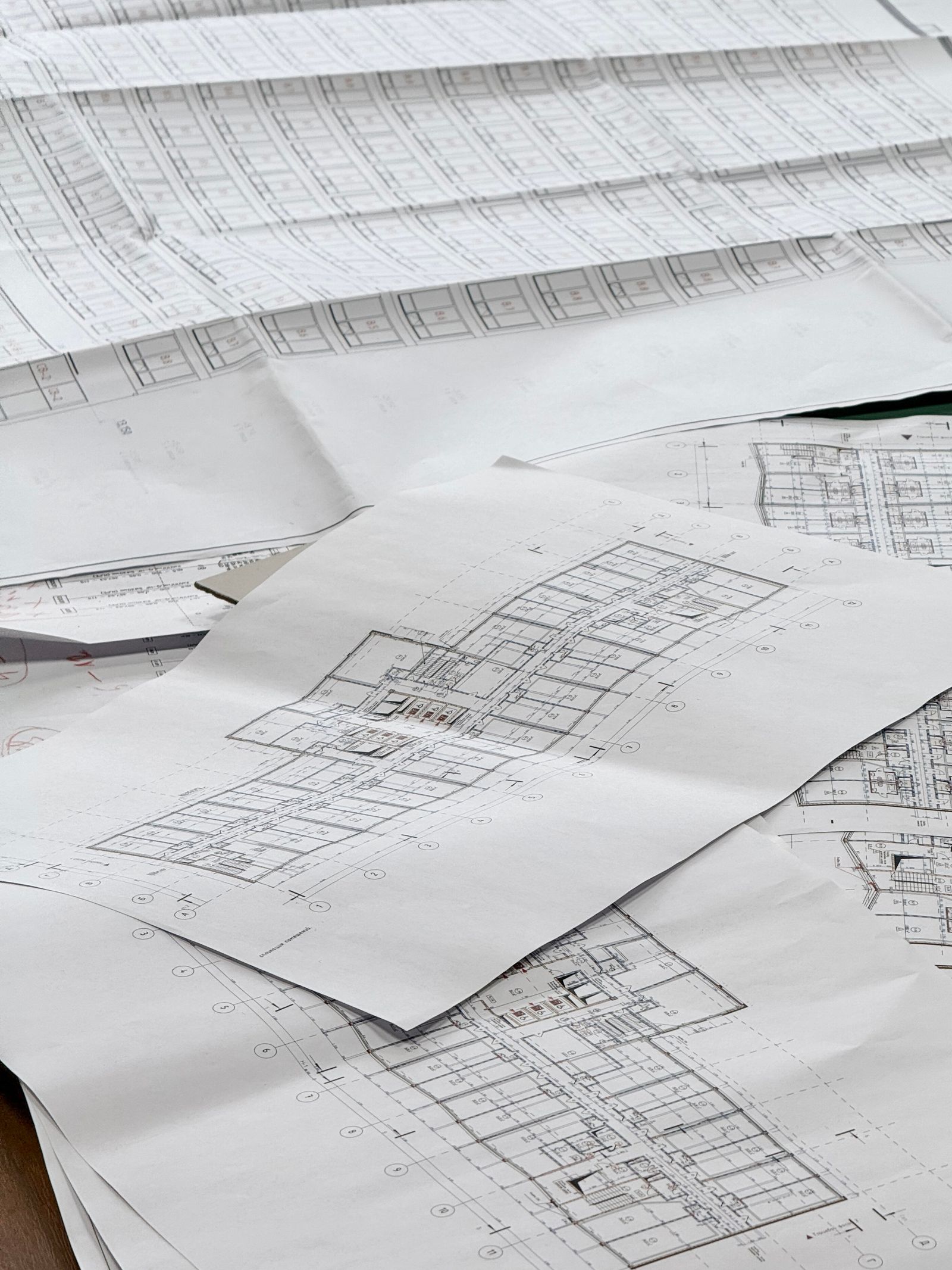 Detailed architectural drawings prepared for document processing