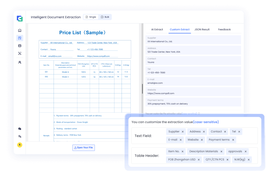 Extract Structured Data workflow illustration