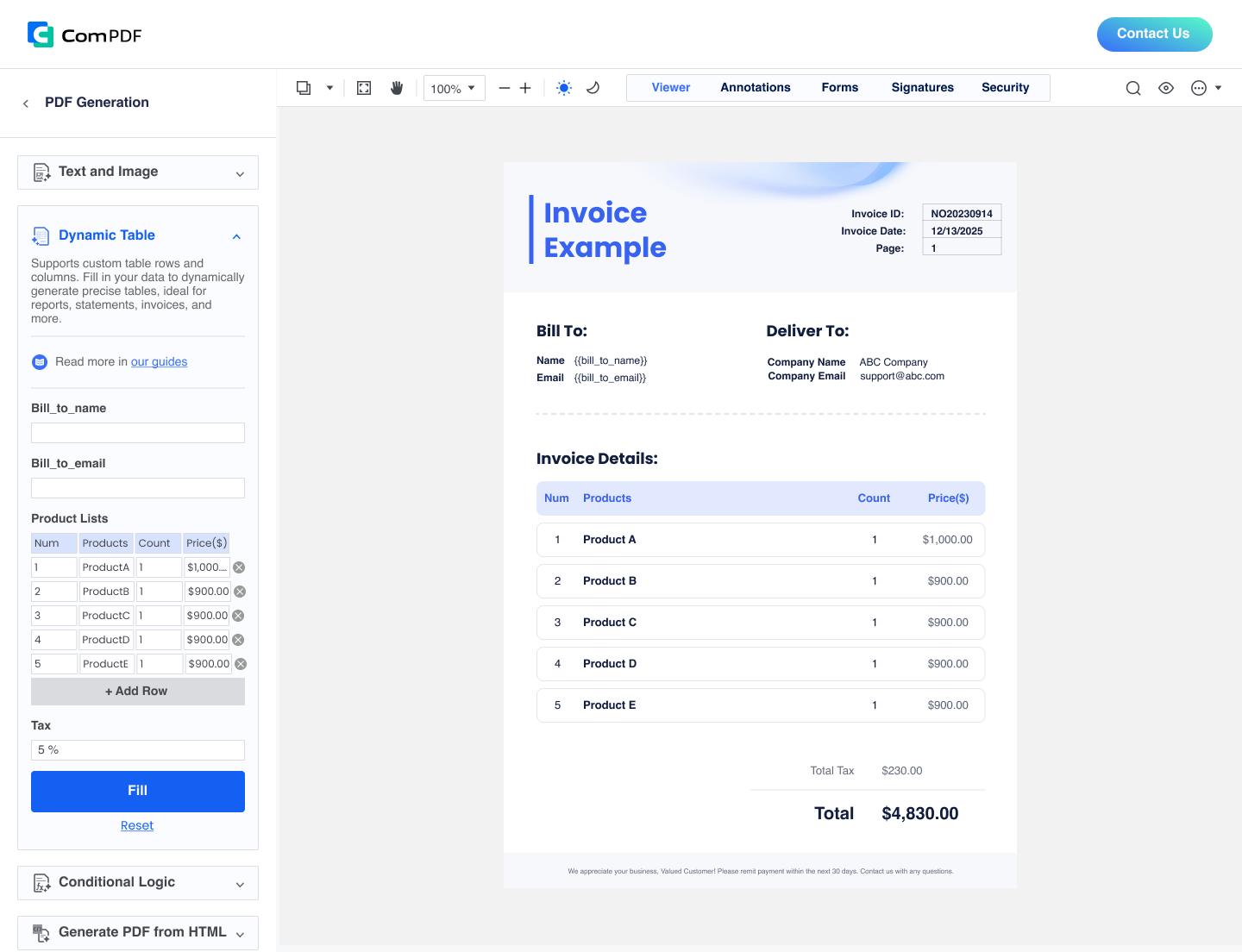 Generate The PDF workflow illustration