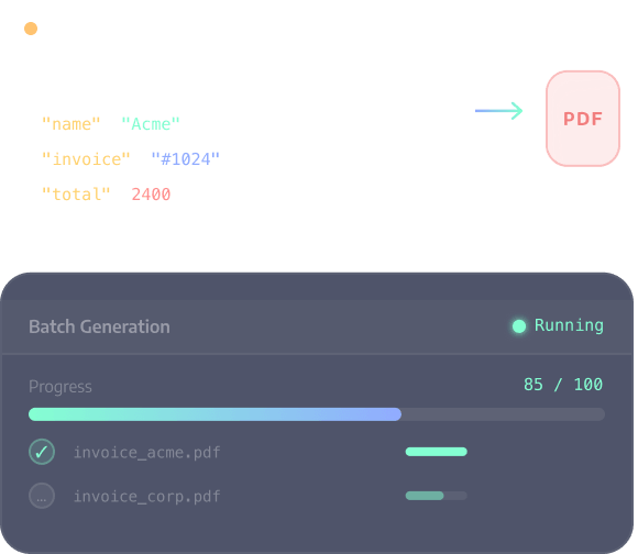 Batch PDF Generation via JSON