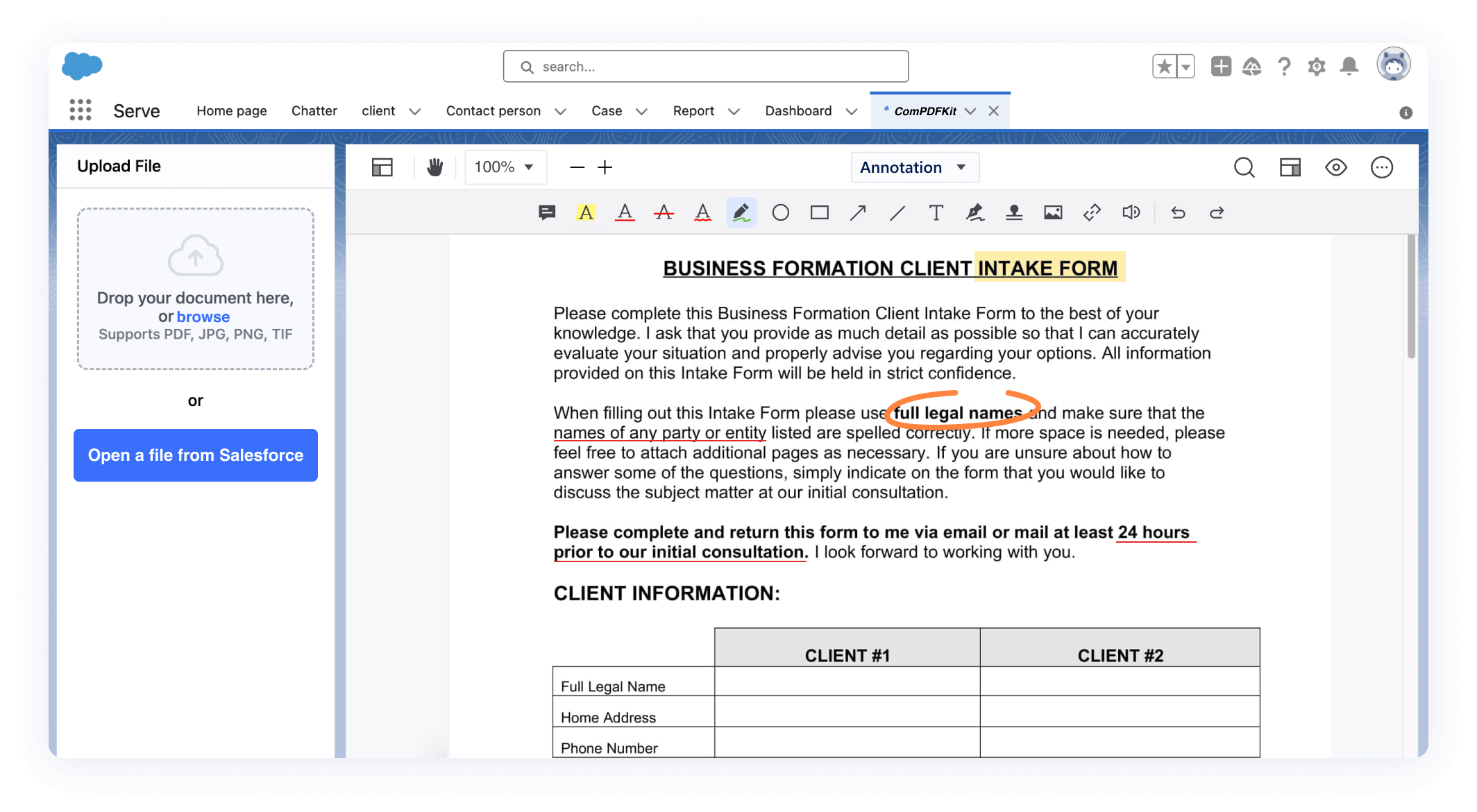 Efficiently manage PDFs within Salesforce - annotate, edit, fill forms, sign, encrypt, and compare without processing on servers or using external editors.